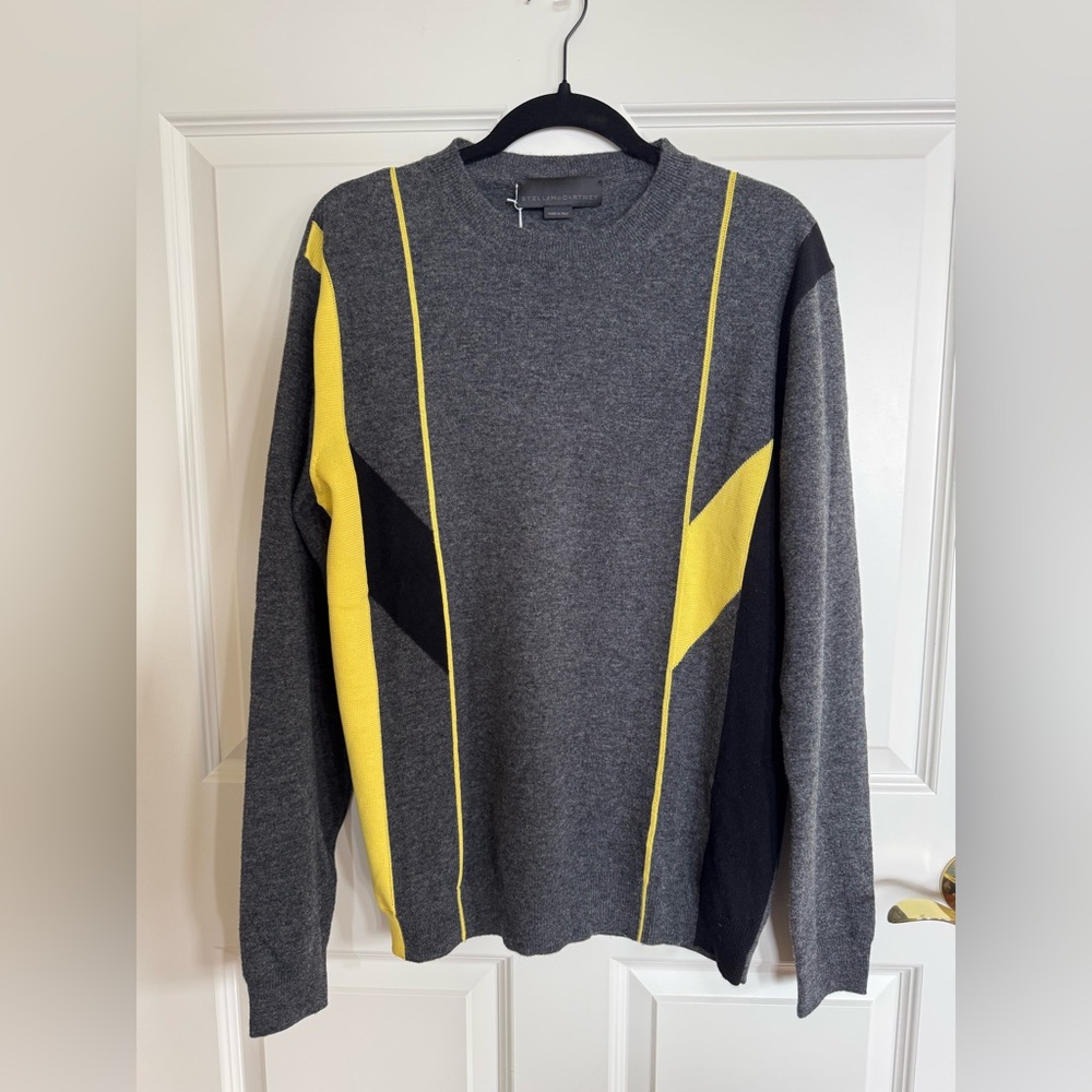 Stella McCartney Women’s Gray Sweater with Yellow and Black Details